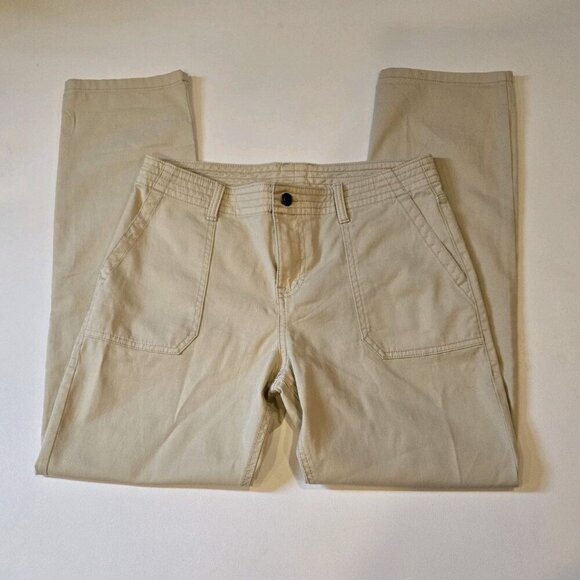 Prana Womens 6 Khaki Beige Tan Straight Leg Cargo Pants Hike Outdoor Gorpcore. - Picture 1 of 9